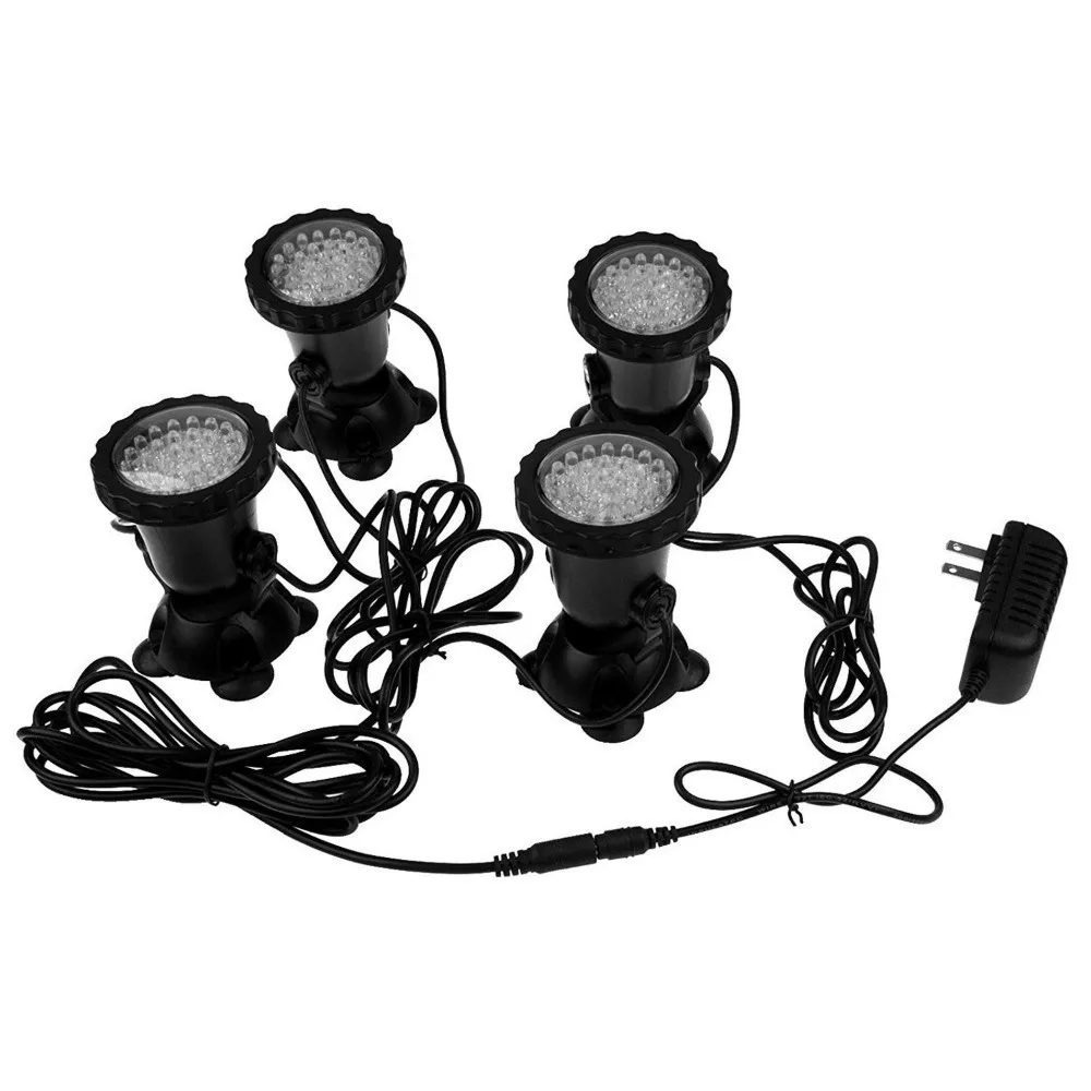 1 set 4 light DCOO подводный светильник водонепроницаемый IP68 погружной Точечный светильник с 36LED лампами 7 Вт многоцветный Точечный светильник для аквариума сада пруда - Испускаемый цвет: 1 set 4 light