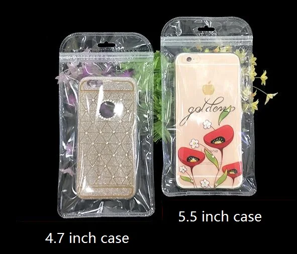 

4-6.5inch Clear Plastic Zip Lock Cell Phone Case Event pvc Bags With Hang Hole For Mobile Phone Shell Packaging Zipper Bag