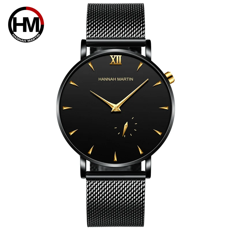HM-10201 -WJH Мужские часы, простые, стильные, маленький циферблат, лучший бренд, Роскошные, кварцевые часы, повседневные, бизнес, нержавеющая сталь, водонепроницаемые, Relogio Masculino - Цвет: HM-10201 -WJH