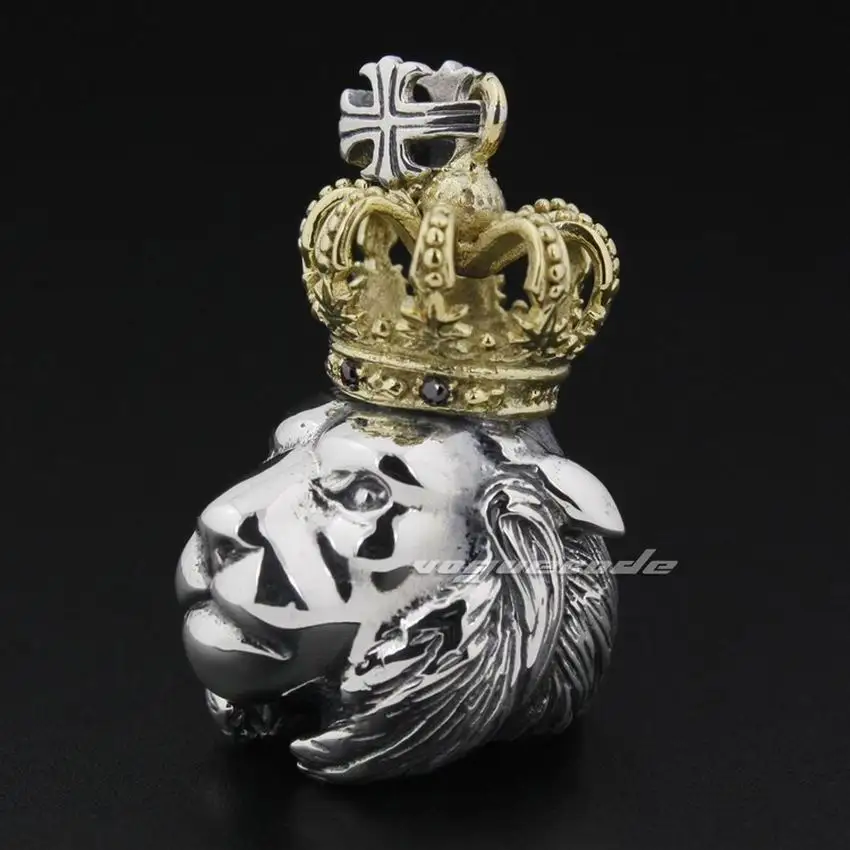 925 пробы Серебряная латунная коровка на стражи Король Лев Мужская Байкерская