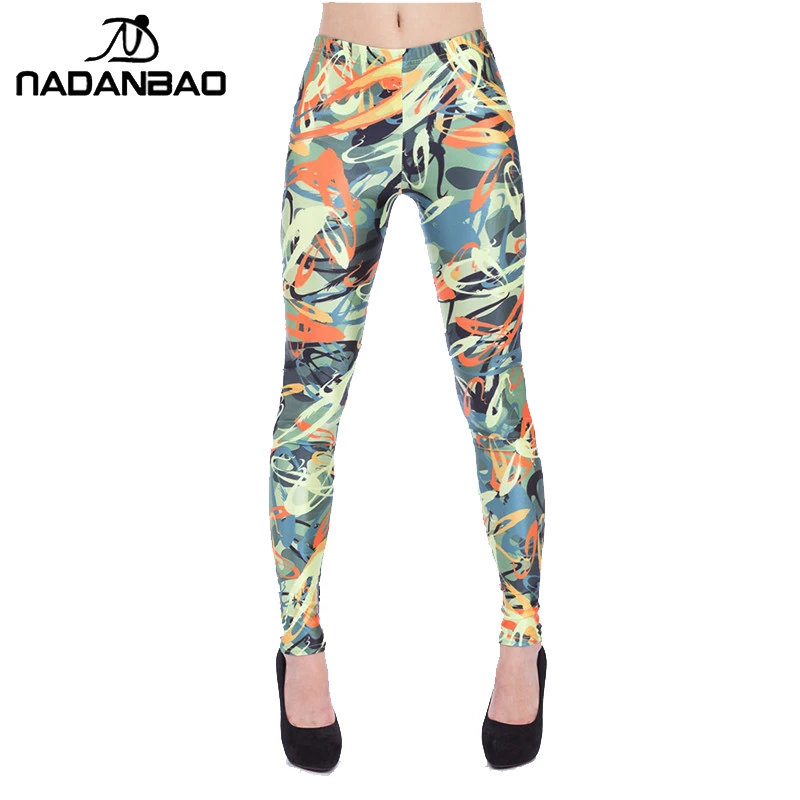 NADANBAO Новое поступление Легинсы лезвие цифровые печатные женские леггинсы форма