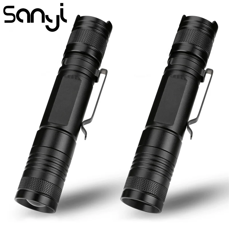 

SANYI 3800LM Flashlight Torch T6 LED 5 Modes Zoomable or Fixed Focus Lighting USB Rechargeable 18650 Battery