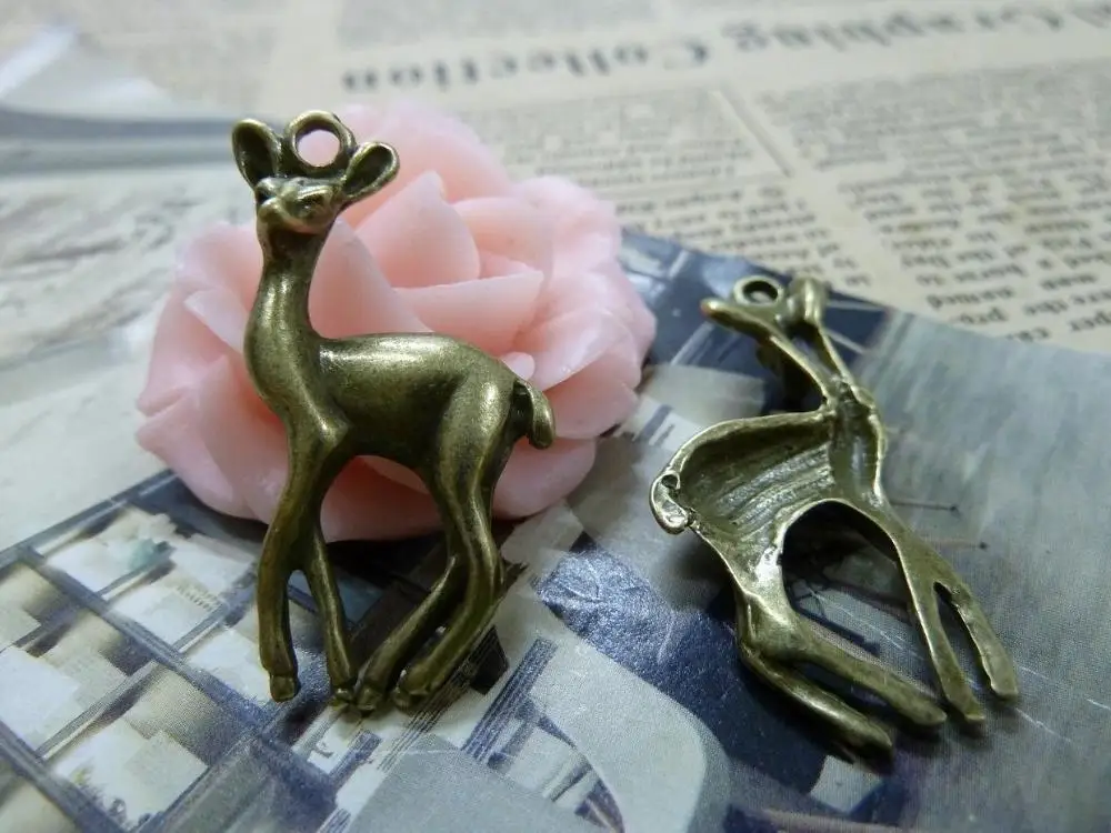 10 шт. античный бронзовый олень очаровательные DIY ювелирные изделия|charms jewelry
