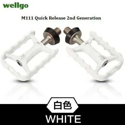 White Wellgo оригинальные M111 быстросъемные не быстросъемные велосипедные педали для шоссейного велосипеда сверхлегкие педали MTB велосипедные педали с подшипником - Цвет: White