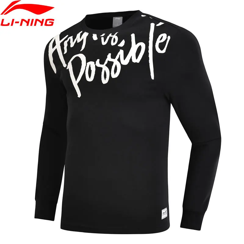 Li Ning мужской трендовый свитер из 100% хлопка с подкладкой удобные спортивные топы