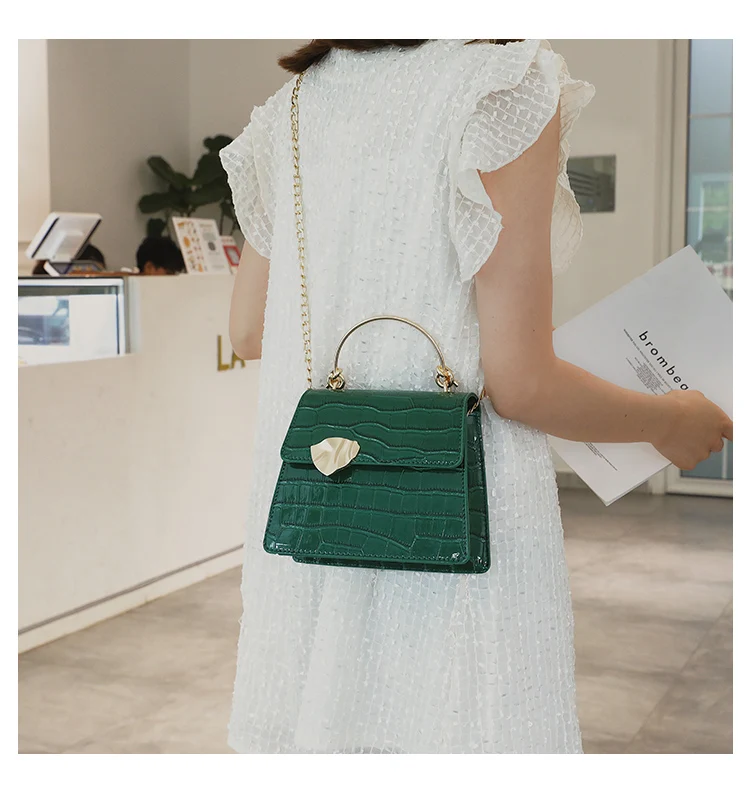 Elegant Female Stone Pattern Tote bag New High Quality PU Leather Women's Designer Handbag Chain Shoulder Messenger Bag
