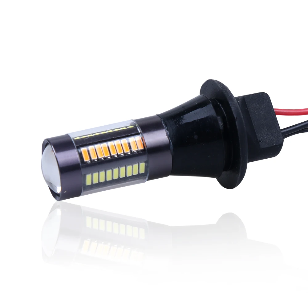 Автомобильный 1156 BAU15S PY21W BA15S T20 7440 66SMD DRL Дневной ходовой светильник белый/янтарный