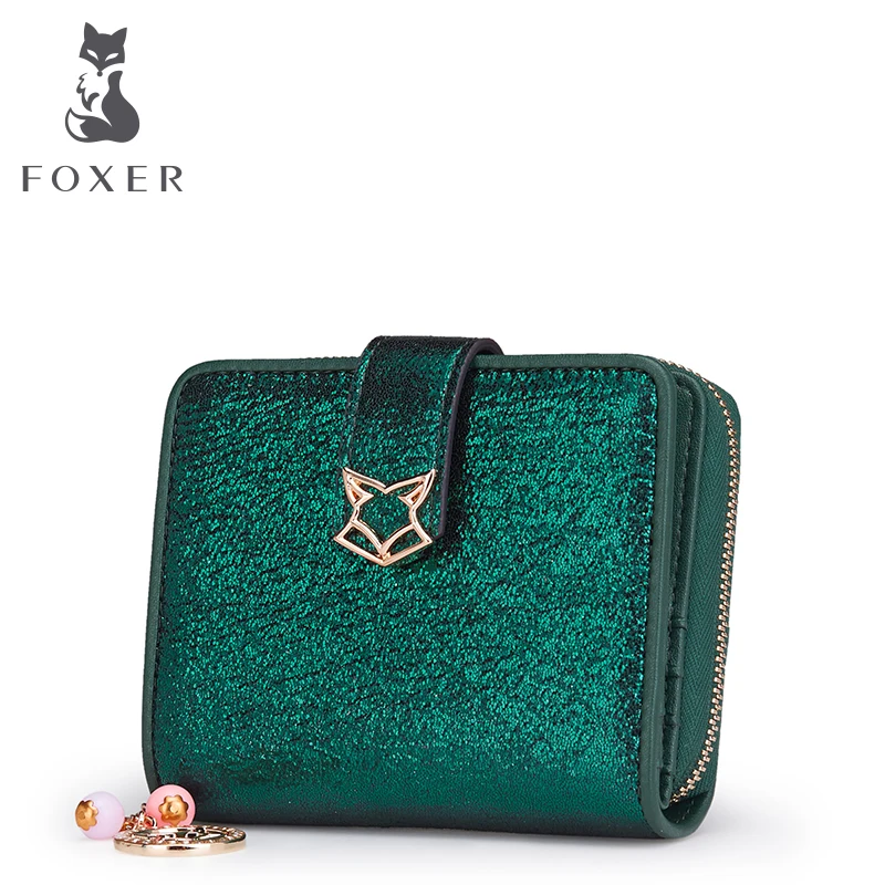 FOXER бренд Для женщин кожа короткие бумажник простой кошелек визитница модная