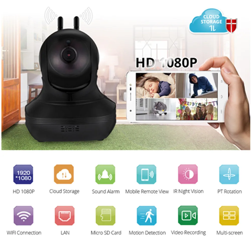 1080 P IP Камера WI FI Full HD 2.0MP CCTV видеонаблюдение P2P Главная безопасности новых