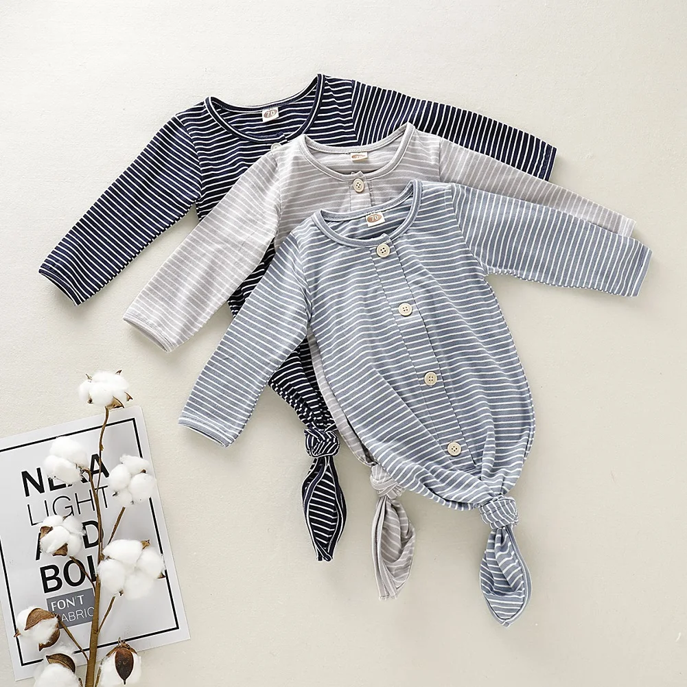 Emmababy Newborn Infant Toddler Kids Baby Boy Girl Sleep Clothes Sleeping Bag Striped Child Sleepwear Cotton Comfort | Детская одежда и