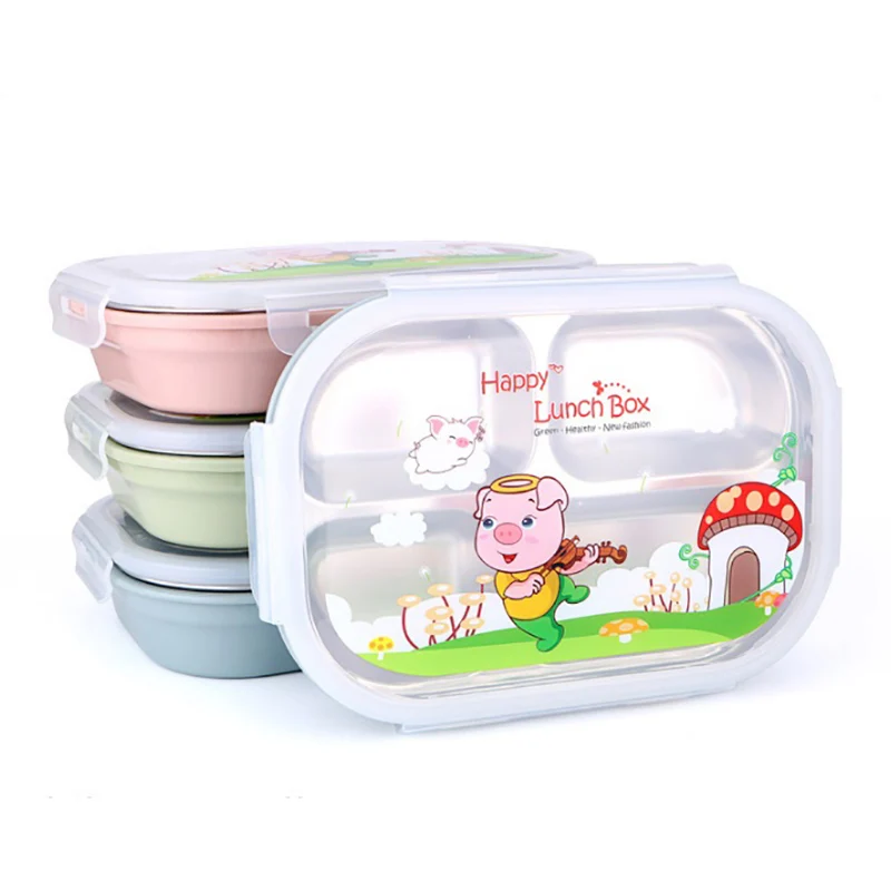 Ланч-бокс из нержавеющей стали 304 милая мультяшная коробка бэнто экологически