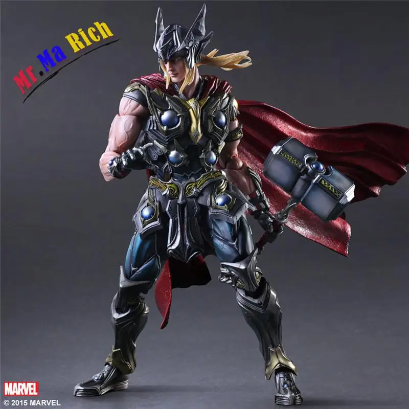 Play Arts Kai Thor Juguetes ПВХ экшн фигурка Hammer Brinquedos Коллекционная модель детские игрушки