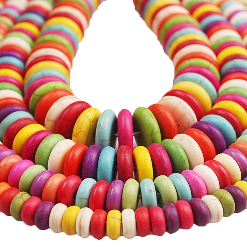 Круглые бирюзовые бусины Howlite 3*8 мм 3 2*12 разные цвета для изготовления браслетов