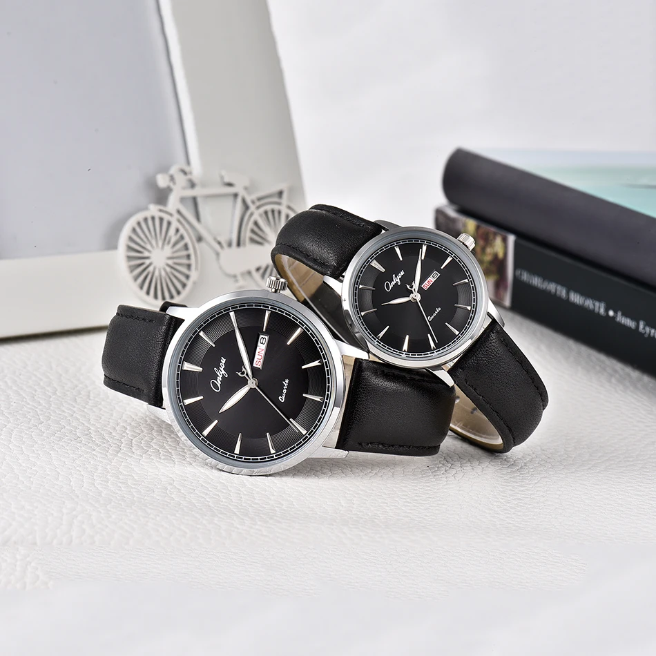 2017Fashion Break Unique Design Men Watch women Top Luxury Creative lover's Dark Brown Leather Strap Casual Quartz Sports | Наручные