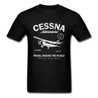 Футболка для отдыха Cessna, брендовая Винтажная футболка с рисунком бисамолета, приключений, путешествий по всему миру, мужские футболки с изображением дня отца