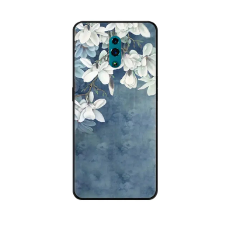 Силиконовый чехол для OPPO Reno 2 Чехлы черные Бампер Мягкий ТПУ задний Ace Case Reno2 Z 10X Zoom
