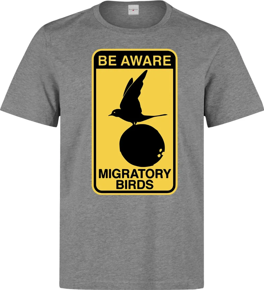 

2019 Short Sleeve O-Neck Monty Python and the Holy Grail migratory birds art funny top men's grey t shirt