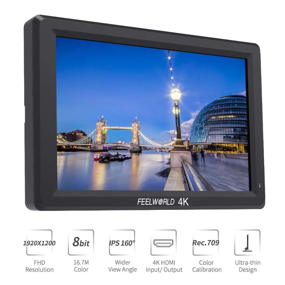 FEELWORLD T756 " 4 K монитор на камере с HDMI входом/выходом ips Full HD 1920x1200