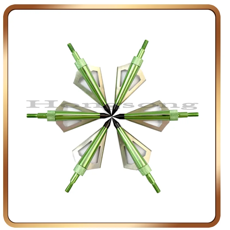 

24pcs Green 125Gr Hunting Broadheads Crossbow Arrow Broadhead 3 Fixed Blades Hunting Archery Bow And Arrow Free Shipping
