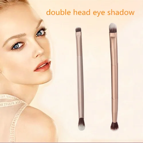 

1Pcs Makeup Eye Smudge Brush Shadow Eyeshadow Nose Eyeliner Brush Portable Double Head Eye Shadow Aluminum Tube Makeup Brush