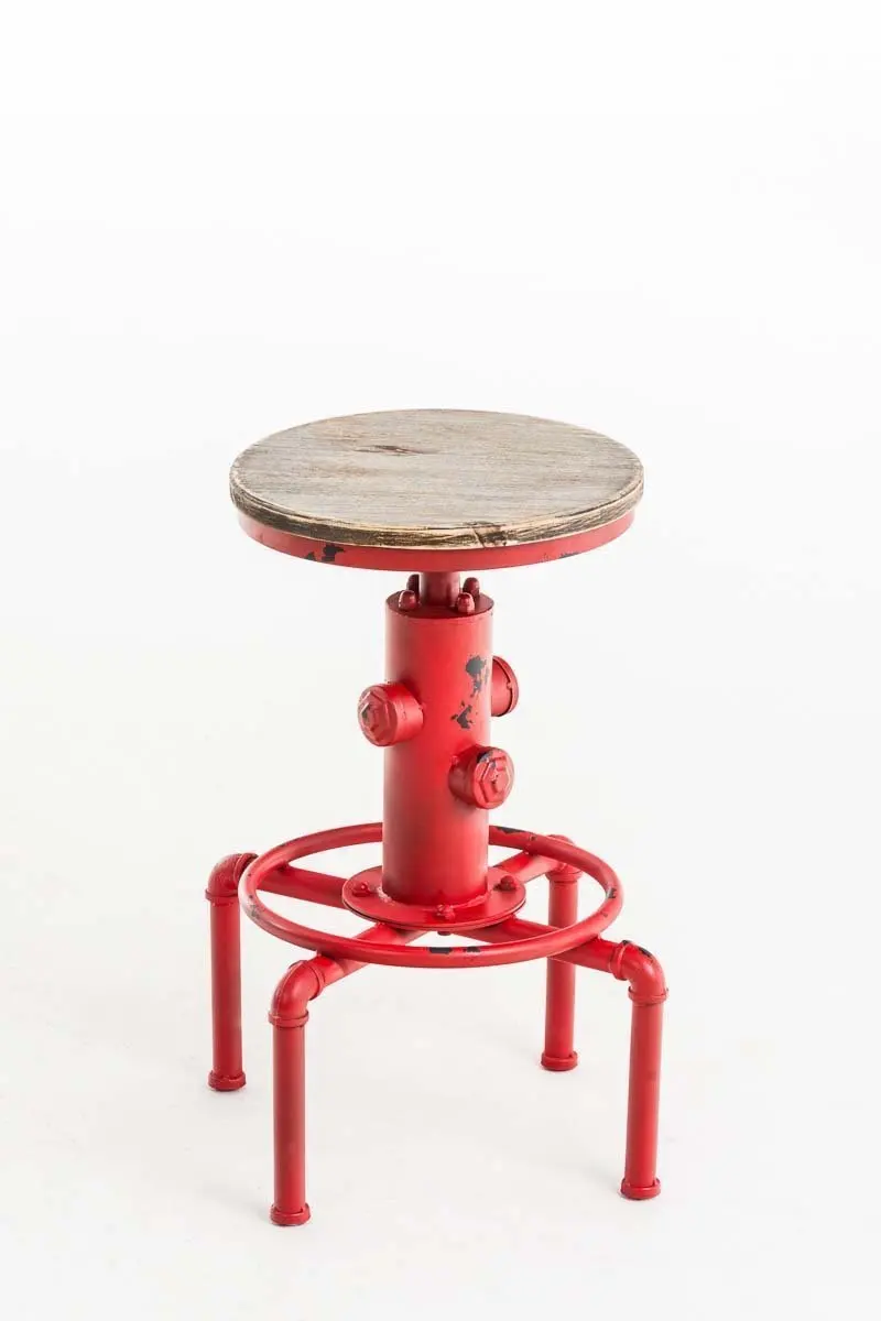 Red Metal Industrial Bar Stool Chair Kitchen Dining Barstool Footrest Swivel Pinewood Top Height Adjustable | Дом и сад