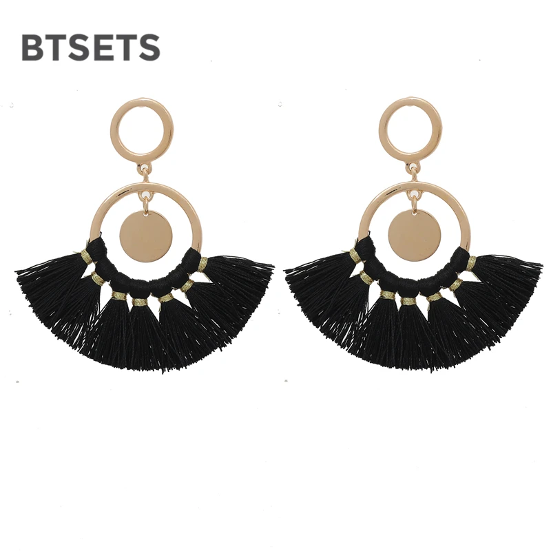 Богемные серьги с бахромой свадебные оранжевые Висячие для женщин массивные в