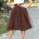 Женская винтажная Юбка-миди из тюля в стиле лолита с завышенной талией