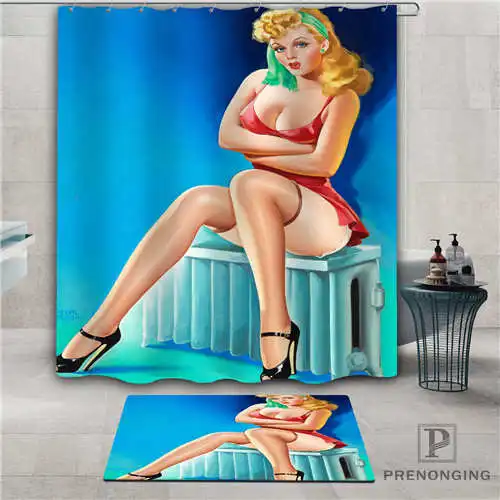 Индивидуальный pin up girl (7) водонепроницаемый занавеска для душа коврик дома ванной