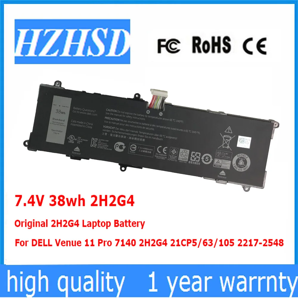 7.4V 38wh 2H2G4 Original Laptop Battery For DELL Venue 11 Pro 7140 21CP5/63/105 2217-2548 | Компьютеры и офис