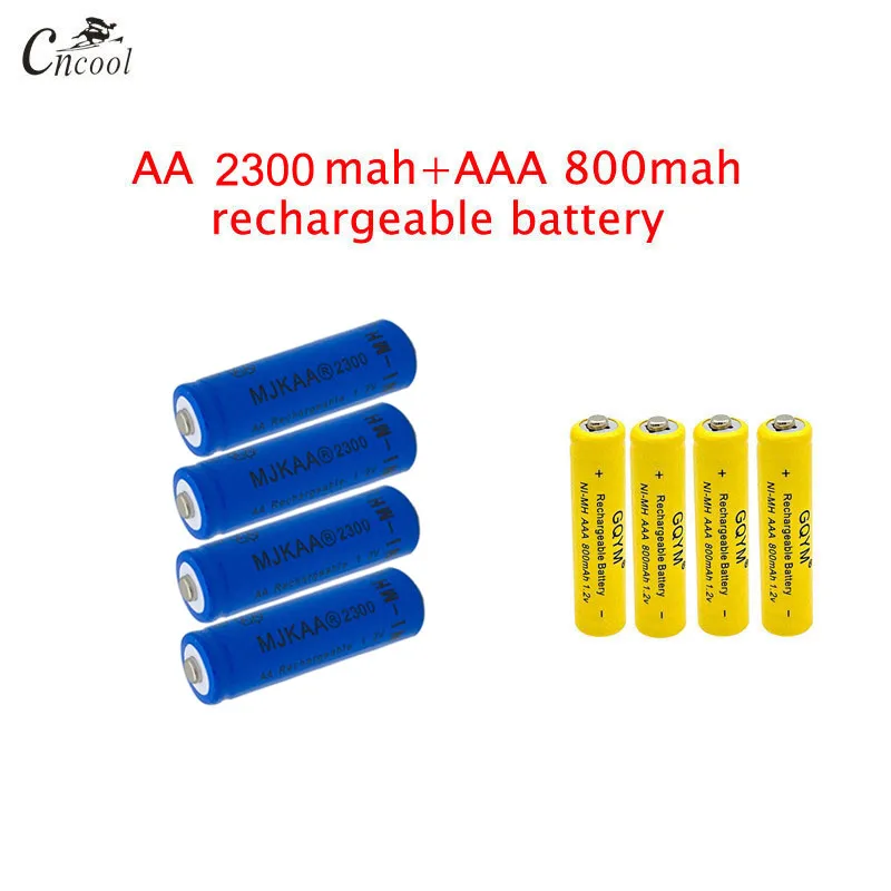 20 шт AA синий 2300 mAh Ni MH аккумуляторные батареи + AAA 800 батареи|Перезаряжаемые