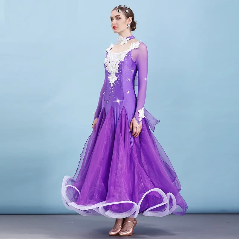 Стандартный бальный зал платье женские танцевальные платья бахрома