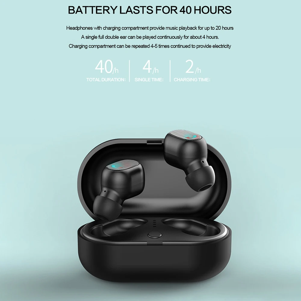 TWS Bluetooth наушники 5 0 Беспроводная bluetooth гарнитура спортивные с мини зарядным