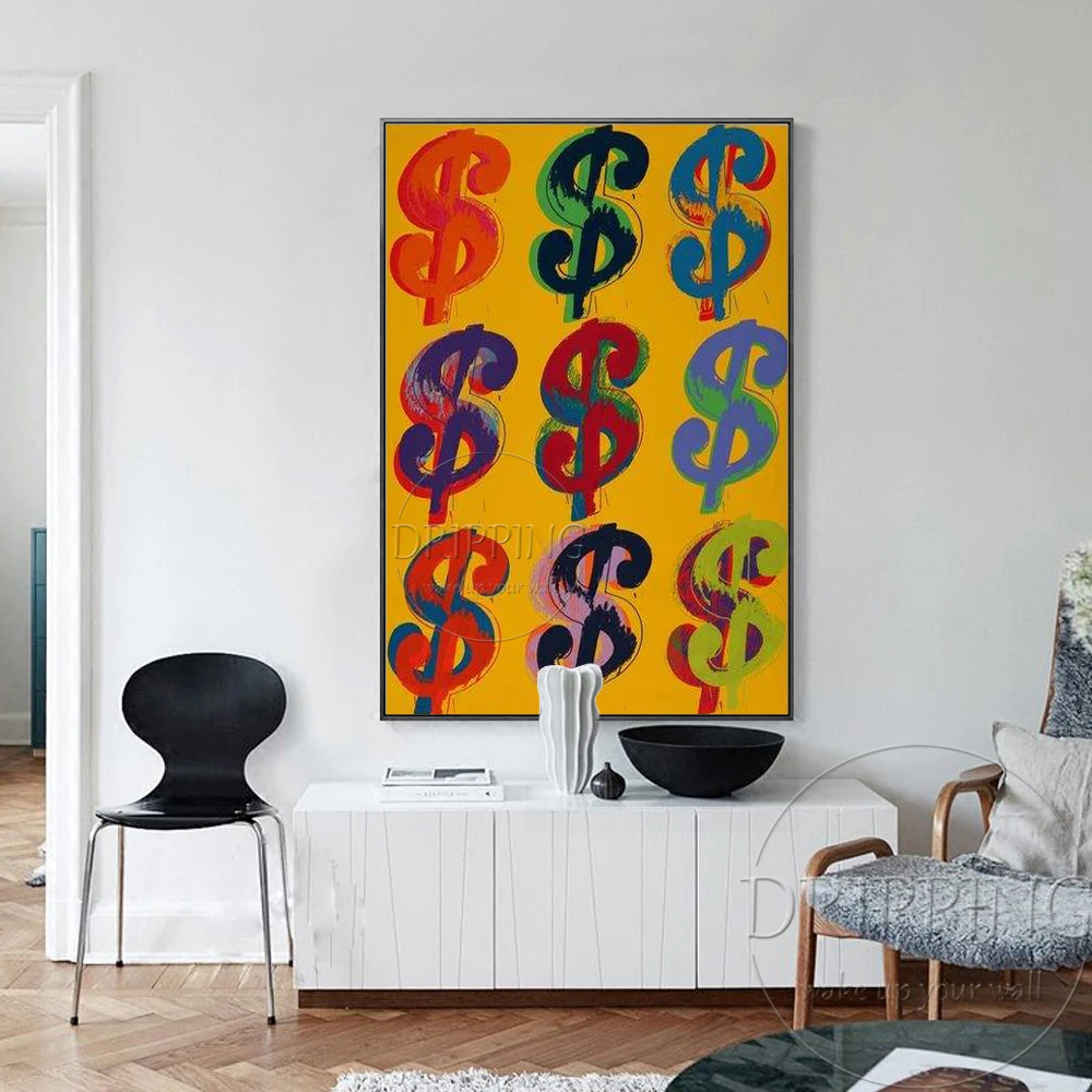 Artist Pure Hand-painted High Quality US Dollar Oil Painting on Canvas Special Wall Art Money American | Дом и сад