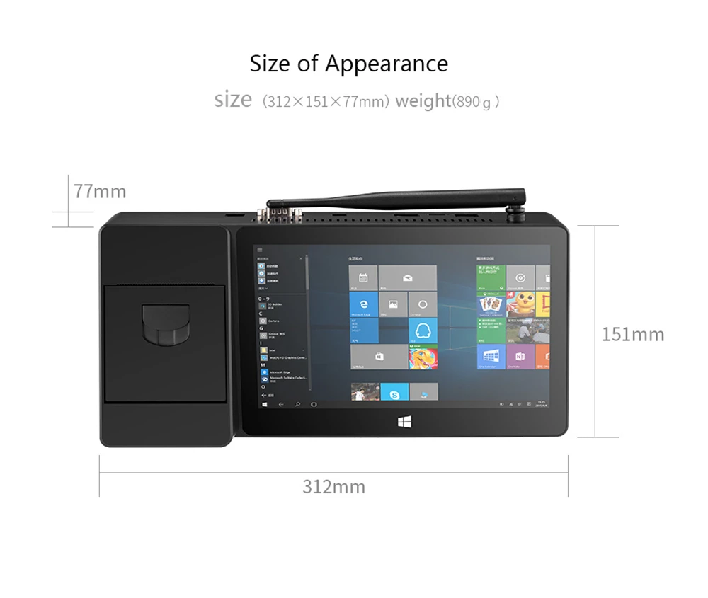 Pipo X3 32GB Intel Z8350 четырехъядерный 8,9 дюймов Windows 10 tv Box POS термопринтер