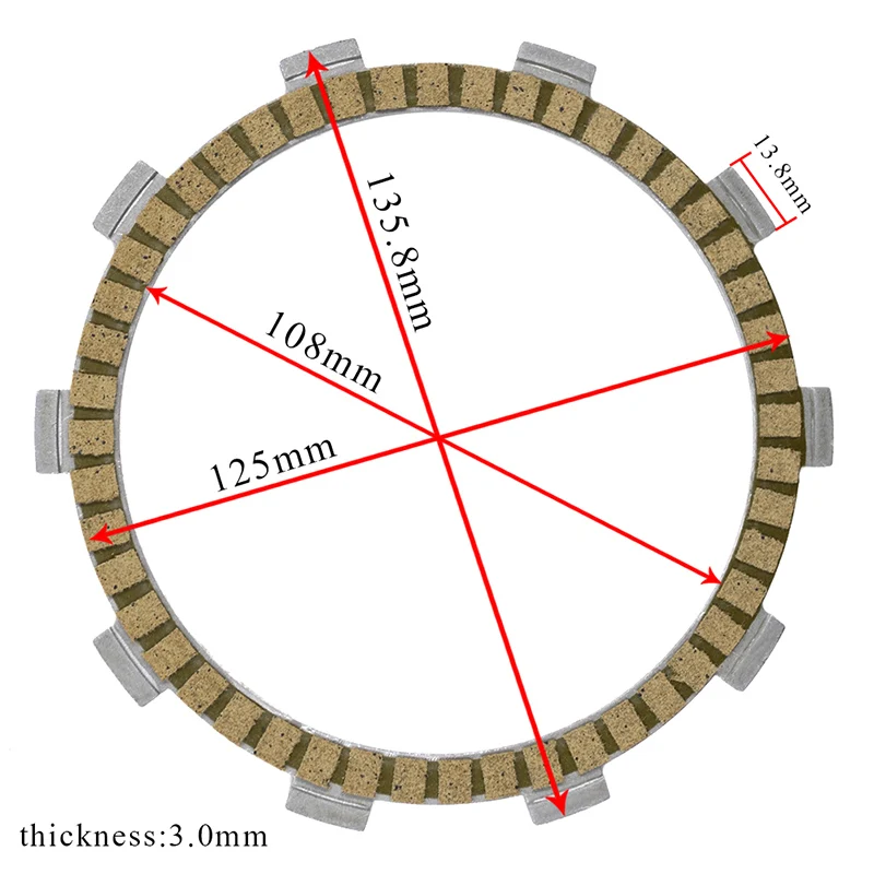Детали двигателя мотоцикла комплект фрикционных дисков сцепления для Honda CBR600RR