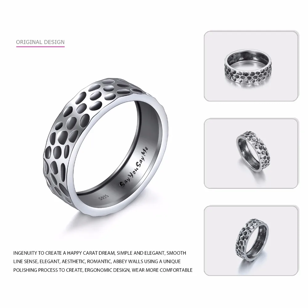 Сказать вы говорите мне 925 стерлингов Серебряные кольца Fine Jewelry аксессуары Винтаж коралловый Серебряные кольца унисекс подарок дропшиппинг