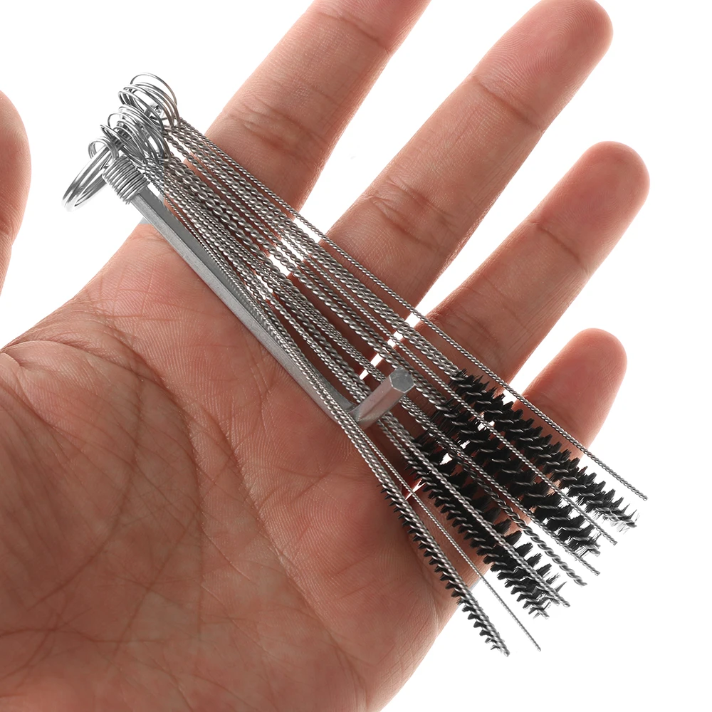 Карбюратор для мотоцикла набор инструментов чистки 10 чистящих игл + 5 щеток |