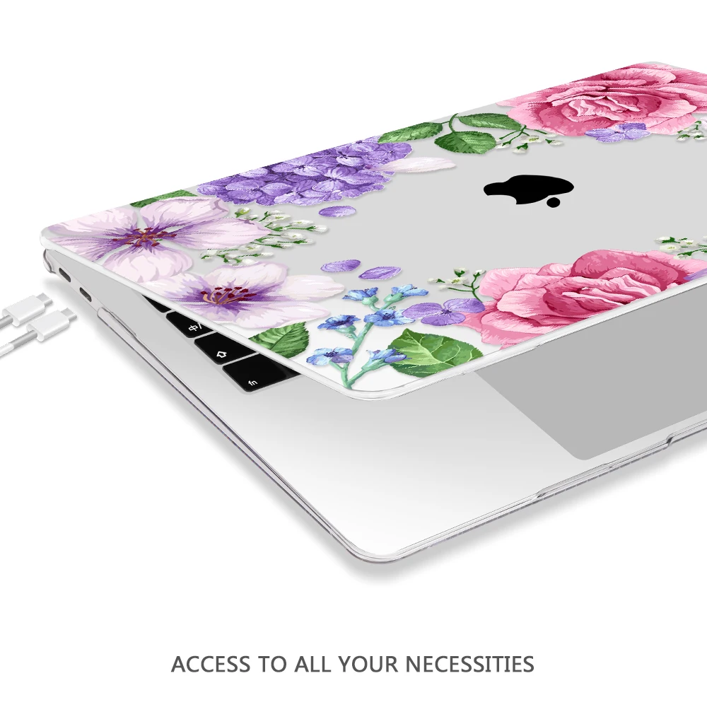 Redlai для MacBook Air Pro retina 11 12 13 15 дюймов чехол милый цветок кристально чистый ноутбука