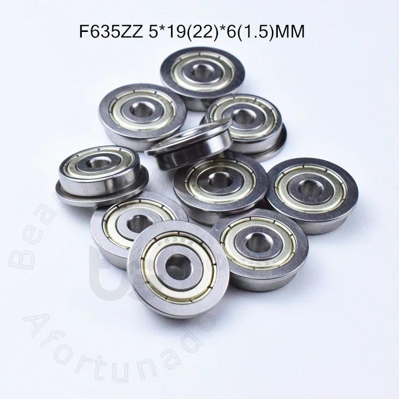 

F635ZZ 10 шт. фланцевый подшипник 5*19(22)* 6 (мм), хромированная сталь, металл, герметичные высокоскоростные детали механического оборудования