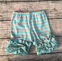 wholesale breathable cool cotton stripe shorts cute baby girls icing ruffle shorts in cheap price