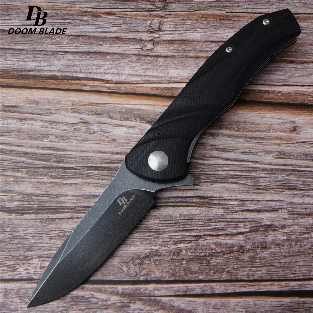 7," FH11 60-61HRC ножи Складной нож D2 стальное лезвие G10 Ручка Открытый кемпинг охотничий нож Карманный практичный фруктовый - Цвет: Черный