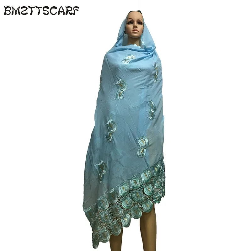 2019 последние африканские шарфы мусульманская вышивка хлопок шарф 100% больших