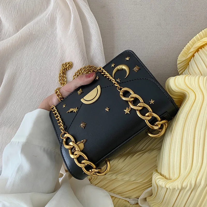 Металлическая маленькая квадратная сумка-мессенджер Moon Star модная сумка на плечо