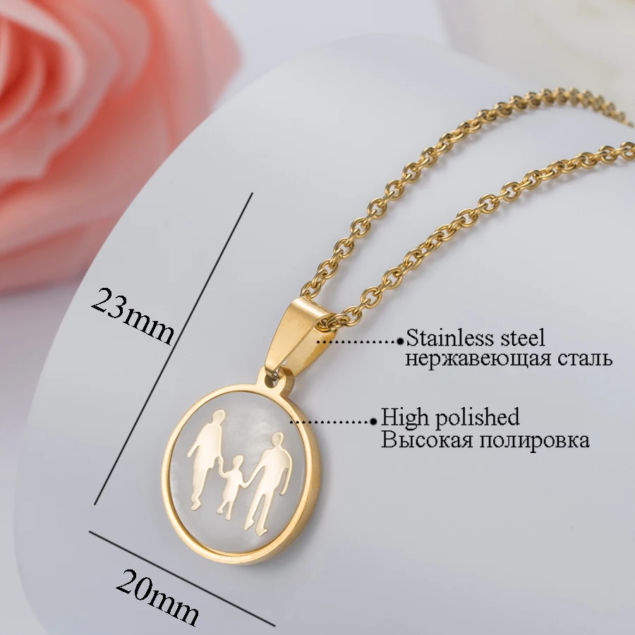 HOBBORN милые женские Семейные ожерелья с кулоном из нержавеющей стали 316L для папы