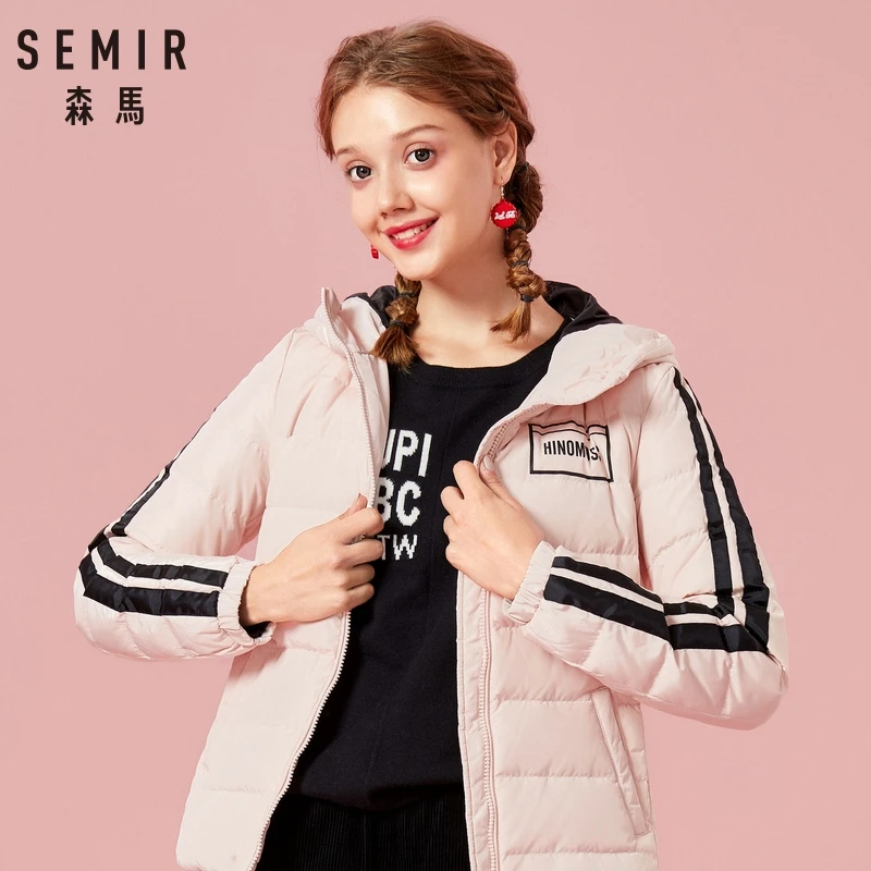 SEMIR 2019 зимняя женская куртка новая мода женский пуховик тонкий большой размер 2XL с