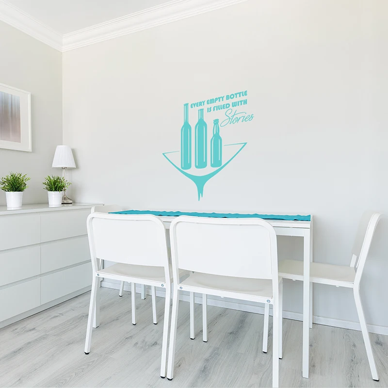 Английская Цитата пустая бутылка Виниловые стикеры на стены Холодильник
