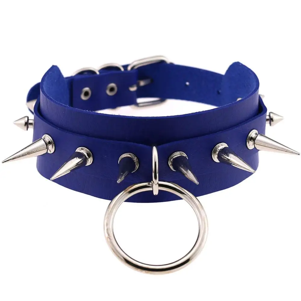 blue DIEZI Harajuku мужские и женские круглые ожерелья с кисточкой из цепочки Золотой Металл Готический Чокер Воротник Ожерелье для вечерние украшения Аниме жгут - Окраска металла: blue