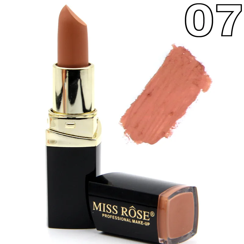07 MISS ROSE 3D Фантастическая матовая минеральная губная помада бархатная матовая 24 цвета помада для губ Водонепроницаемый увлажняющий длинный прочный batom - Цвет: 07