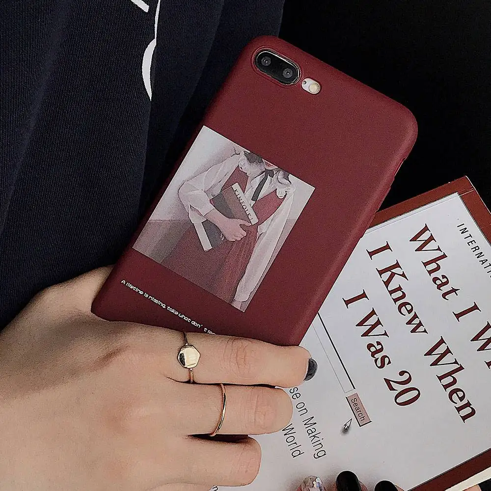 Модный чехол из ТПУ для девочек iPhone XS X XR Xs Max 7 Plus 8 чехлы индивидуальный красный 6 6S