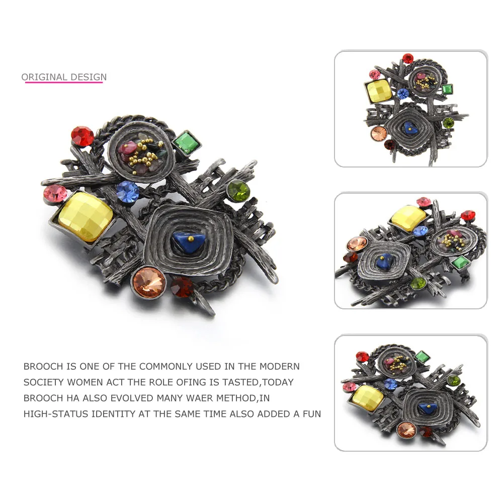 Женская Брошь из камня для шарфов MloveAcc винтажная разноцветная брошь в античный